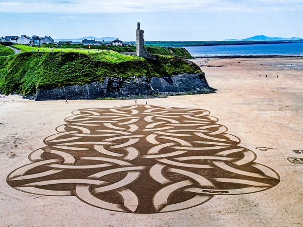 The World's Largest Celtic Sand Art at Ballybunion Beach