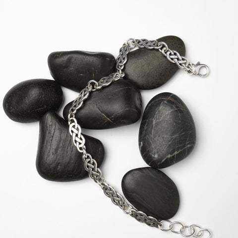 Celtic Link and Cuff Bracelets in Sterling Silver and Gold