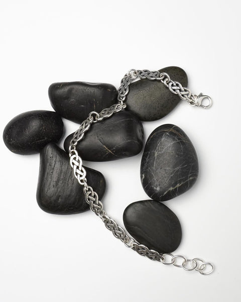 Celtic Link and Cuff Bracelets in Sterling Silver and Gold