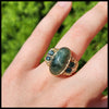 Mossy Green Sapphire Custom Frame Ring