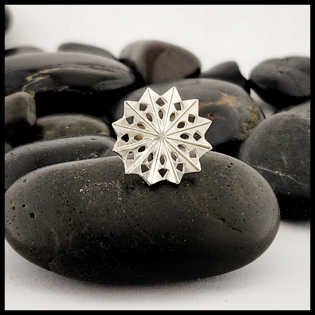 Cheryl's Snowflake Tie Tac Front view