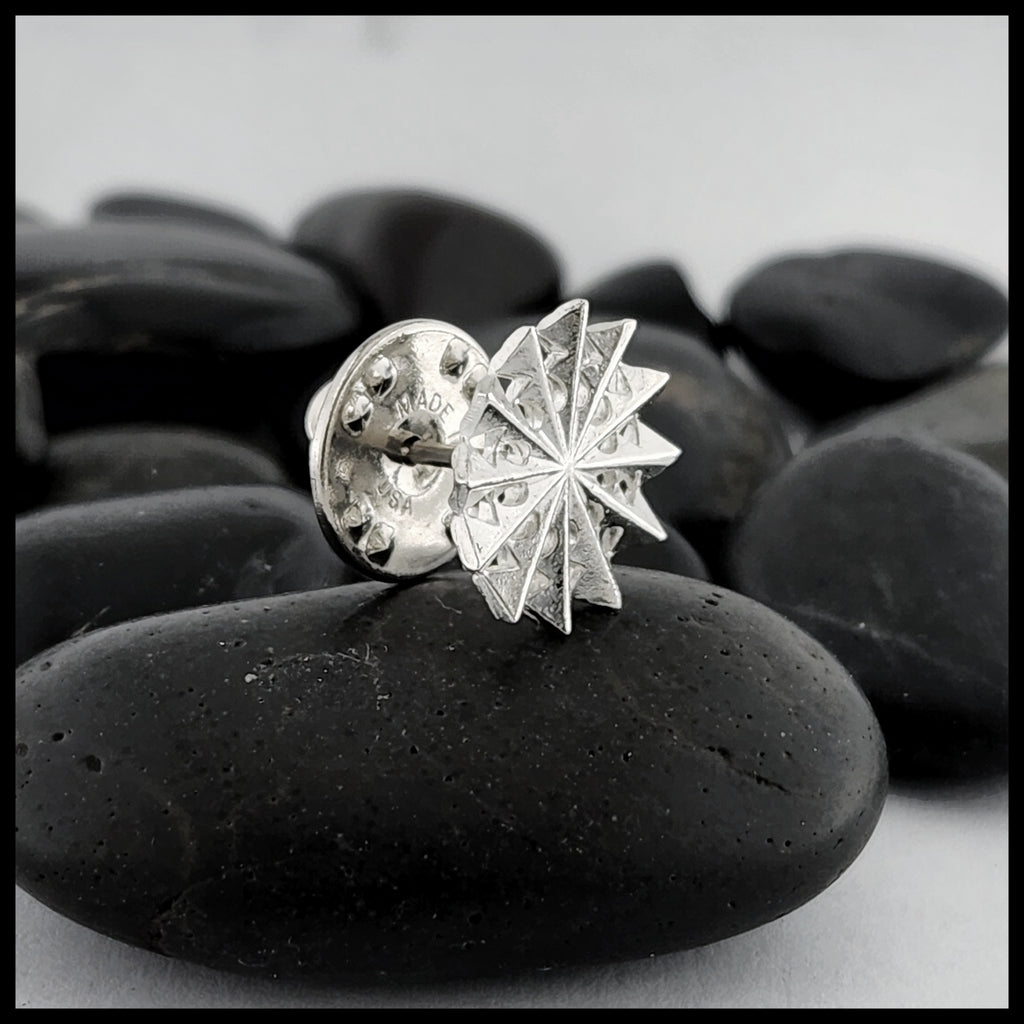 Cheryl's snowflake tie tac with military back