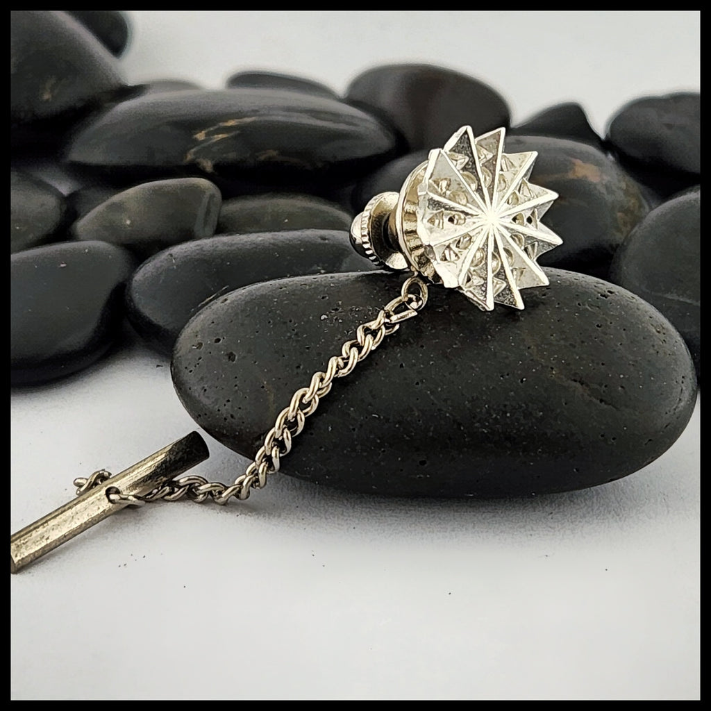 Cheryl's snowflake tie tac with formal backing