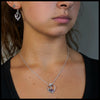 Anna's Heart Pendant and Earring Set with Gemstones Amethyst
