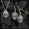 Claddagh and Shamrock Pendant and Earrings Set in Silver