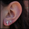 Cross Post Earrings in Sterling Silver