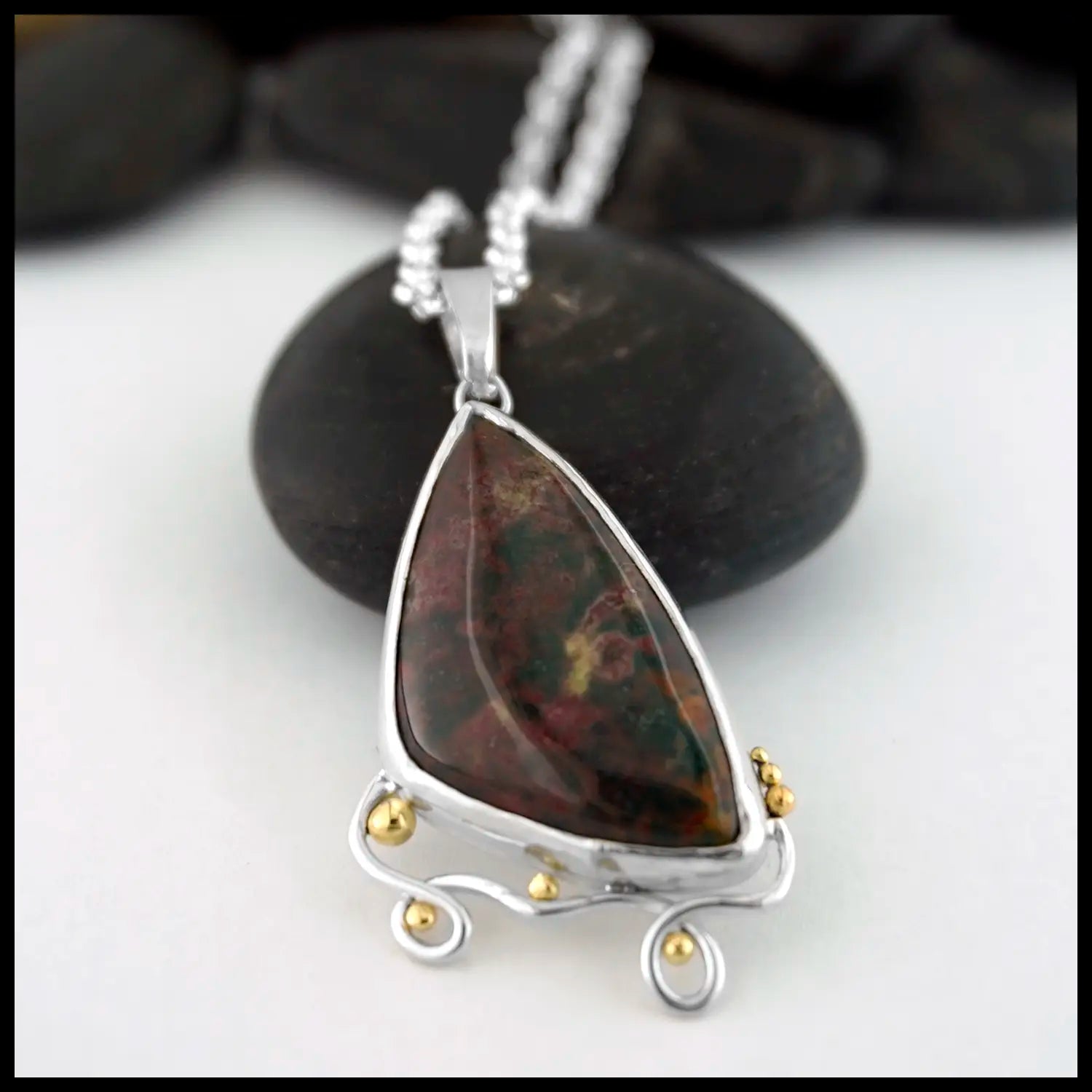 Custom Bloodstone Pendant Walker Metalsmiths