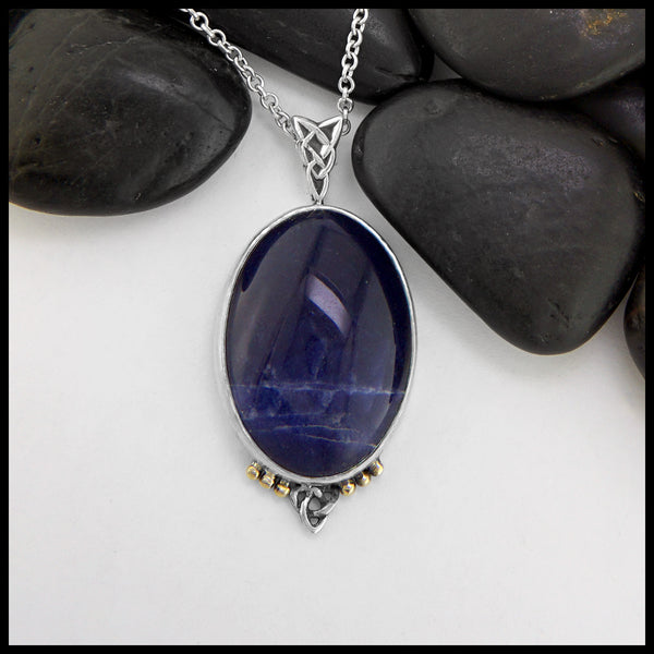 SS Lady of the Lake Pendant with Sodalite