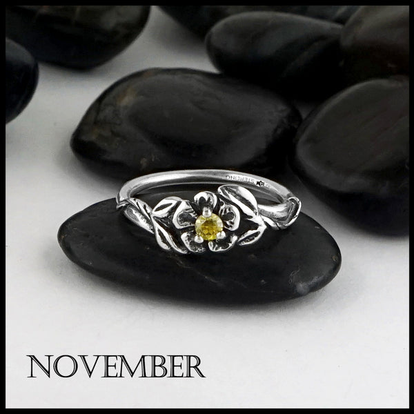 November Birthstone flower ring