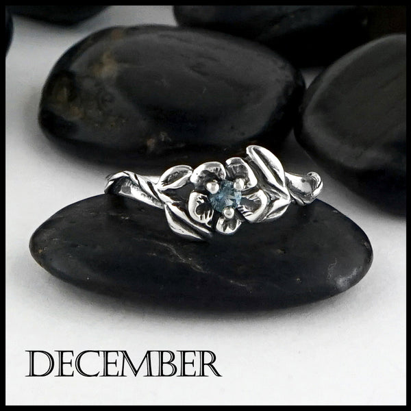 December Birthstone flower ring