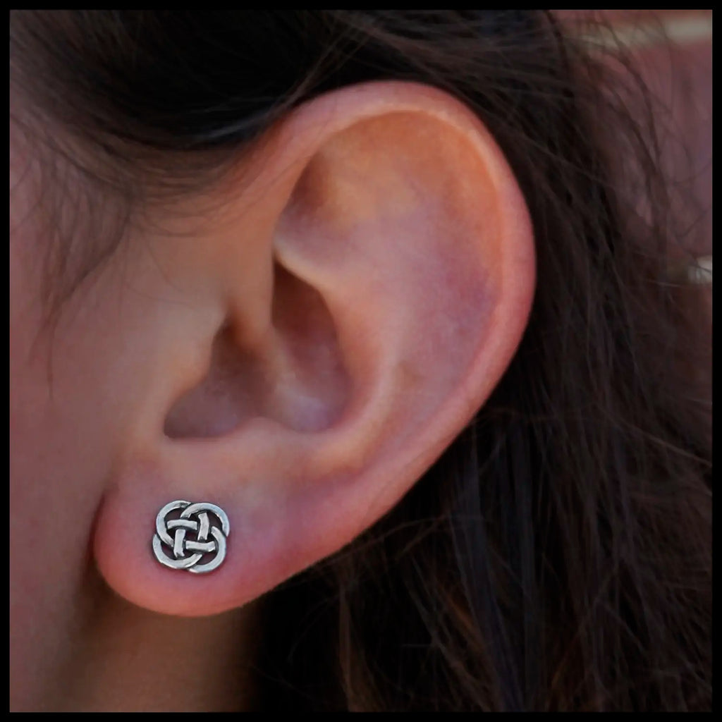 Josephine's Knot Post Earrings in Silver