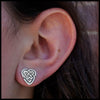 Maggie's Heart Knot Drop or Post Earrings in Silver