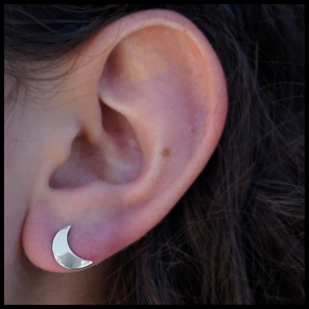 Crescent Moon Post Earrings