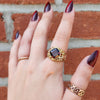 Plum Tourmaline Custom Frame Ring shown worn