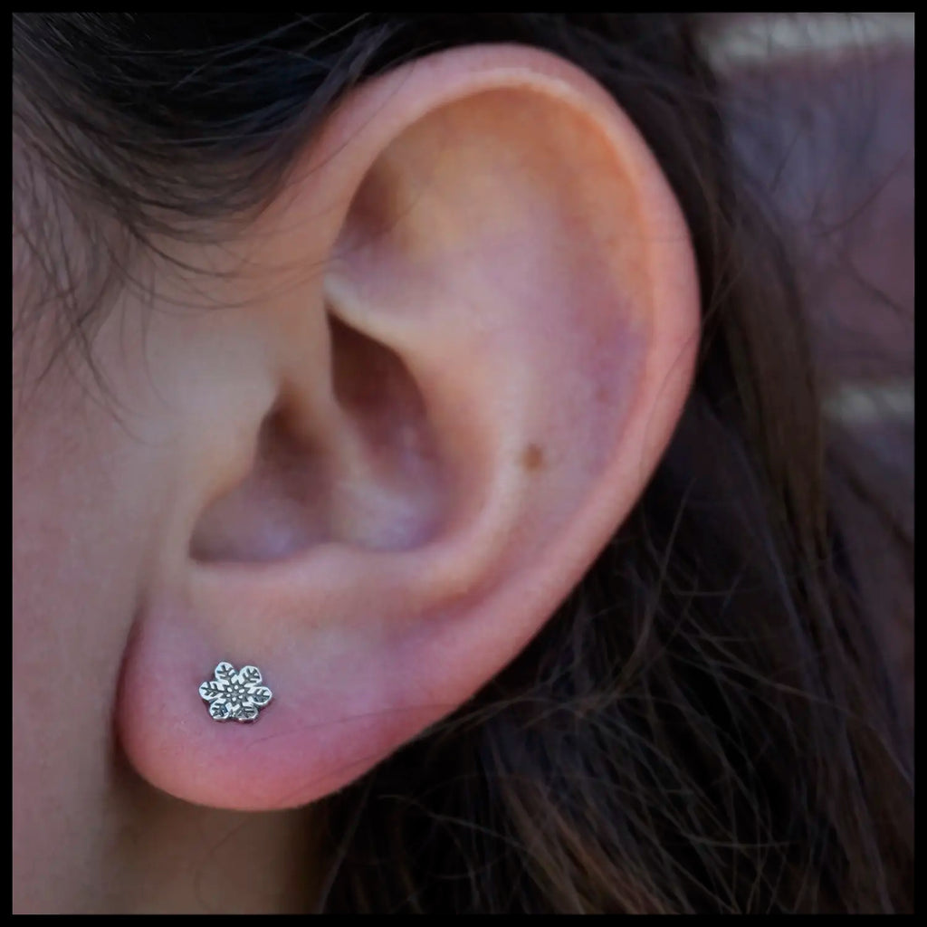 Dainty Snowflake Post Earrings
