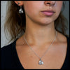 Celtic Triskele Pendant and Drop Earring Set in Silver