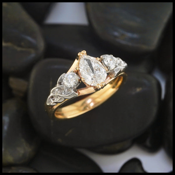 Pear Cut Diamonds Gold Ring