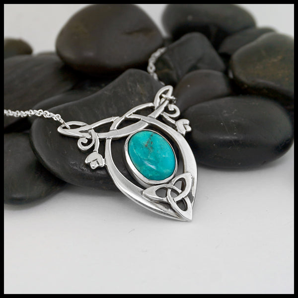 Celtic Turquoise and Tulip Pendant