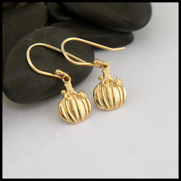 gold pumpkin earrings
