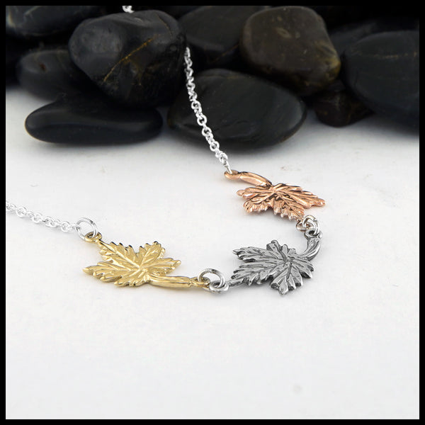 Three Leaf Maple Lead Necklace