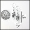Earrings: Length 27mm 1 1/16" width 10mm 3/8"