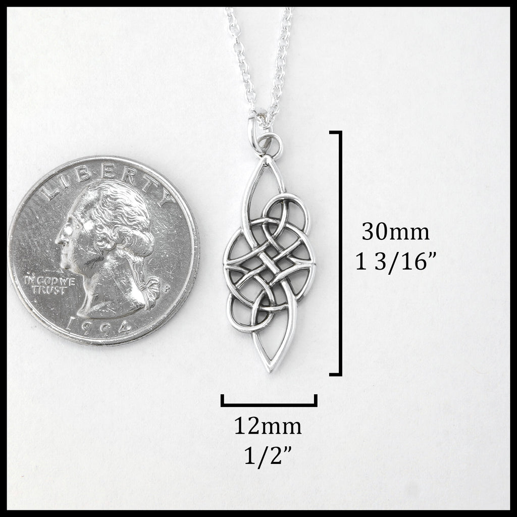 Pendant: Length 30mm 1 3/16" width 12mm 1/2"