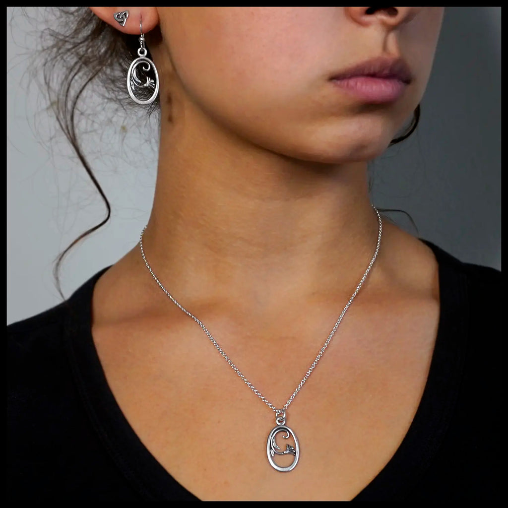 Spring Flower Pendant and Earring Set in Sterling Silver