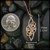 Pendant: Length 34mm 1 5/16" width 13mm 1/2"