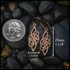 Earrings: Length 29mm 1 1/8" width 11mm 7/16"