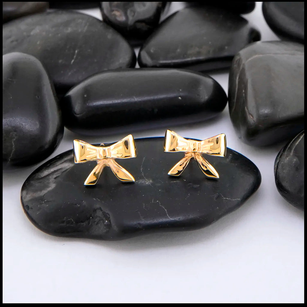 Bow Post Earrings in 14K Yellow Gold