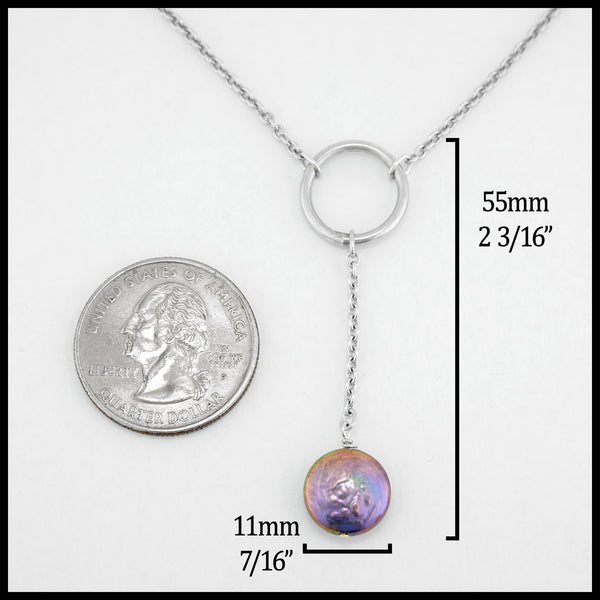 Sterling Silver Peacock Coin Pearl Necklace