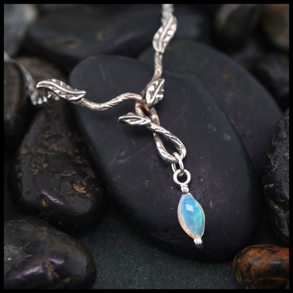Leaf and Vine Necklace with Opal