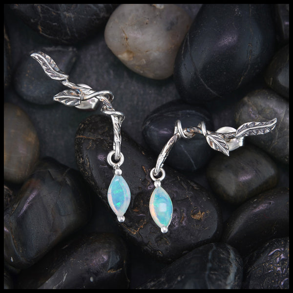 Leaf and Vine Opal Earrings