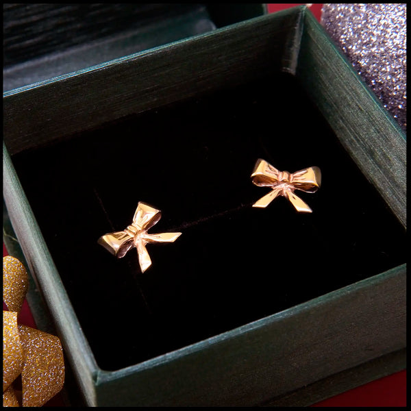 Bow Post Earrings in 14K Gold