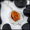 Amber Pendant in Sterling Silver