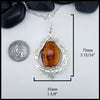 Amber Pendant in Sterling Silver
75mm x 35mm