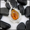 Amber Pendant in Sterling Silver