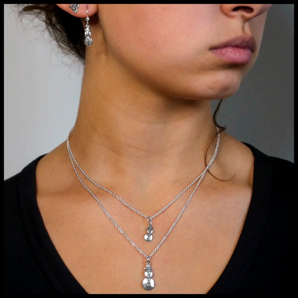 Snowman Pendant and Earring Set
