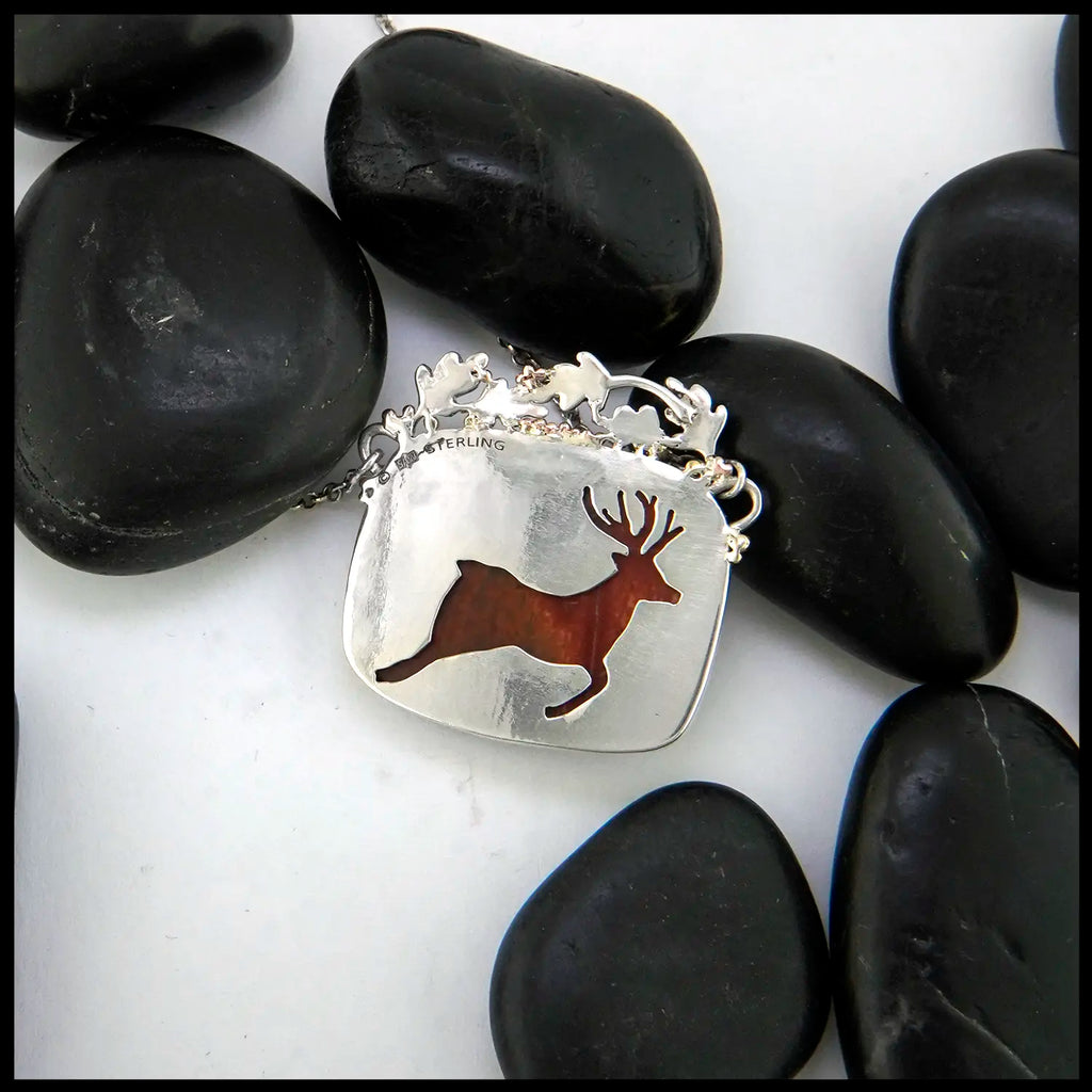 Red Deer Jasper Pendant- Reverse with Deer Cutout