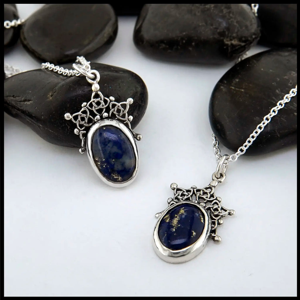 Sodalite Snowfall Pendants set in Sterling Silver