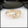Profile view of Heritage Claddagh Ring in Gold