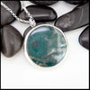 Moss Agate Flower Pendant in Sterling Silver