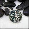 Moss Agate Flower Pendant in Sterling Silver- Reverse