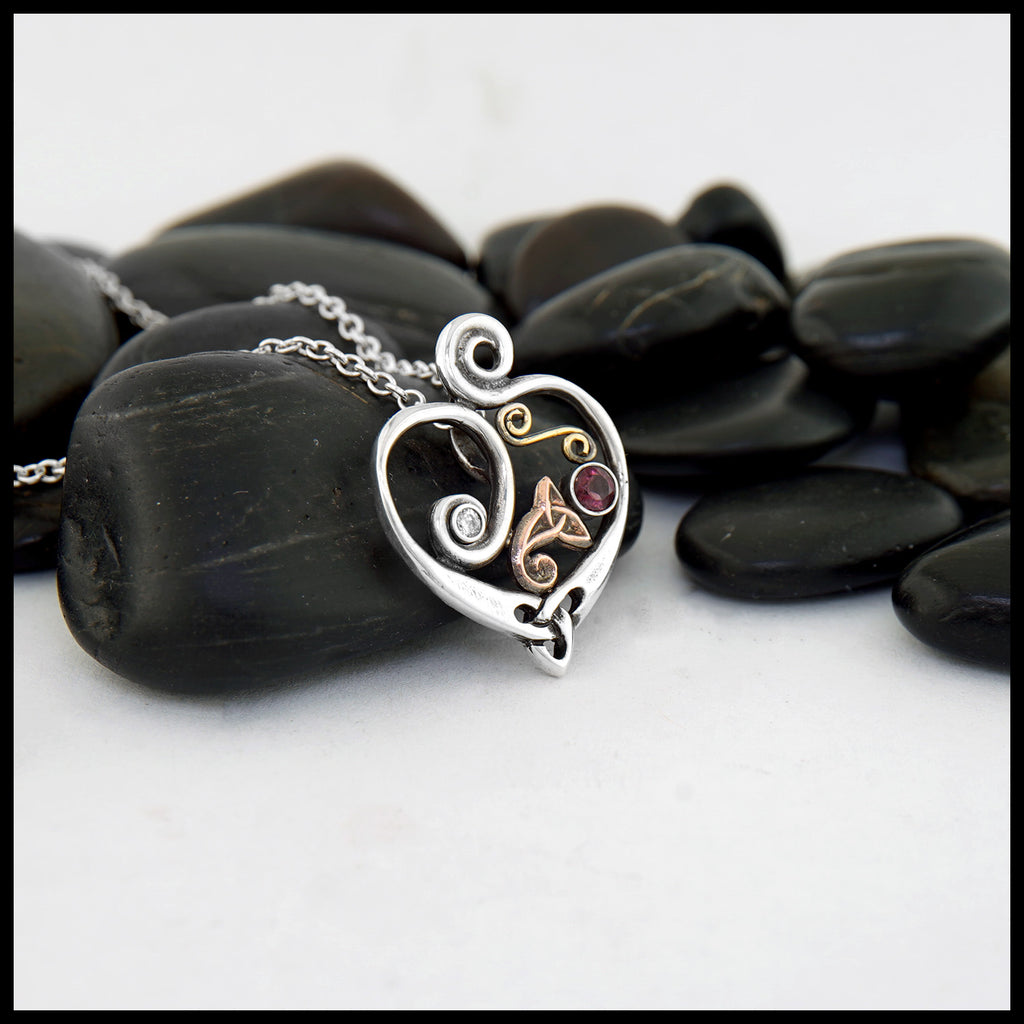 Custom Celtic Heart and Diamond Pendant