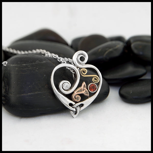 Custom Celtic Heart and Diamond Pendant