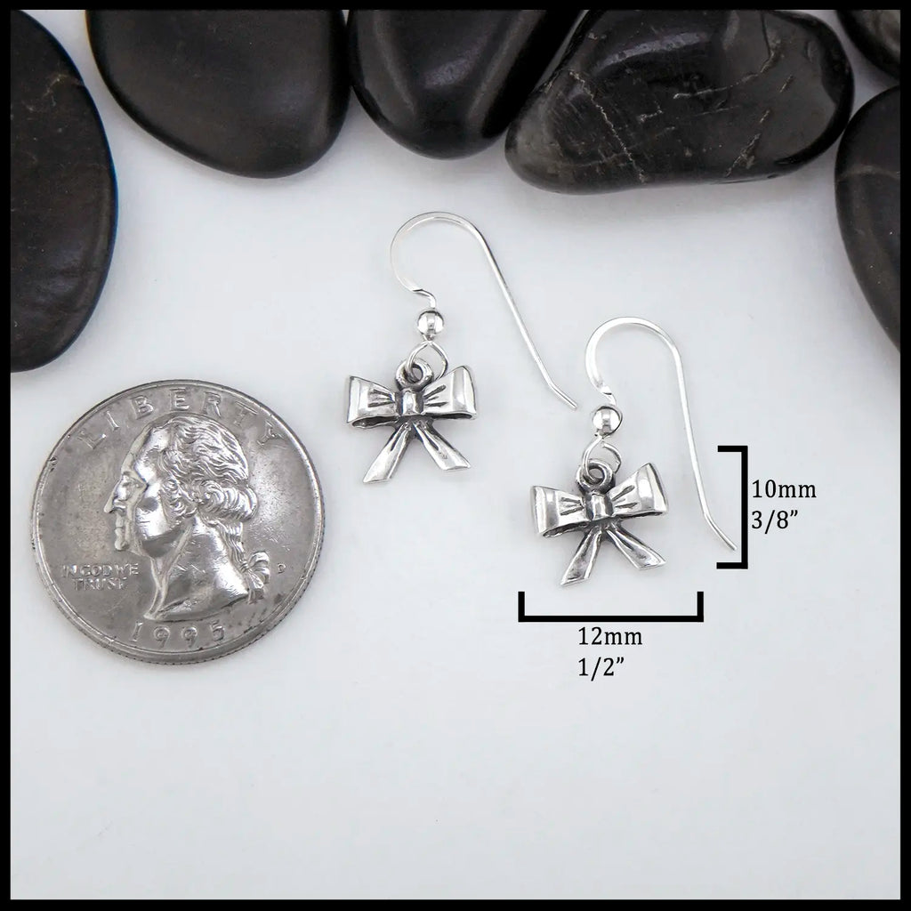 Bow Drop Earrings in Sterling Silver
10mm x 12mm