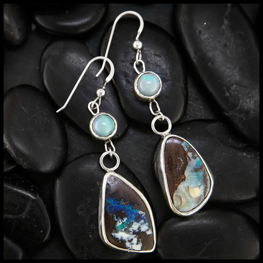 Opal Dream Drop Earrings in Sterling Silver