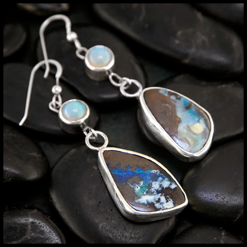 Opal Dream Drop Earrings in Sterling Silver