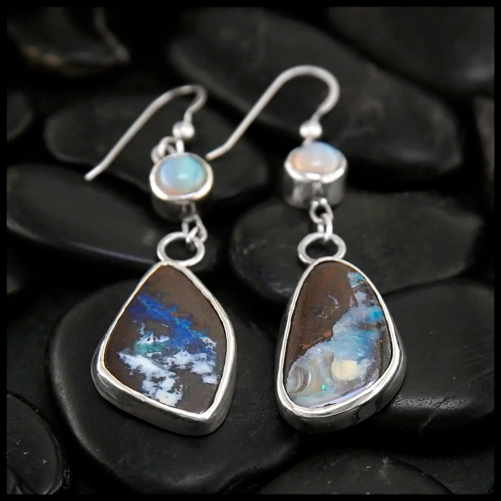Opal Dream Drop Earrings in Sterling Silver