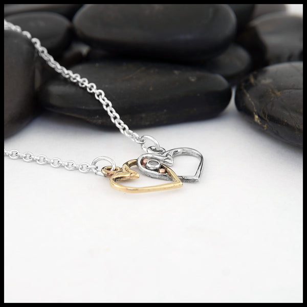 Interlocking Heart Necklace with Diamond